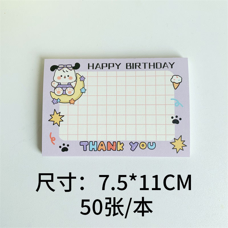 Kawaii Bunny Birthday Fruits Memo Pad
