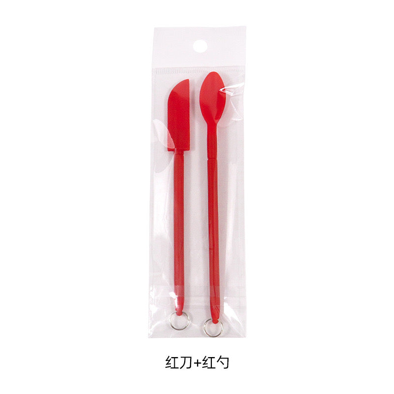 2 pcs Silicone Telescopic Spatula