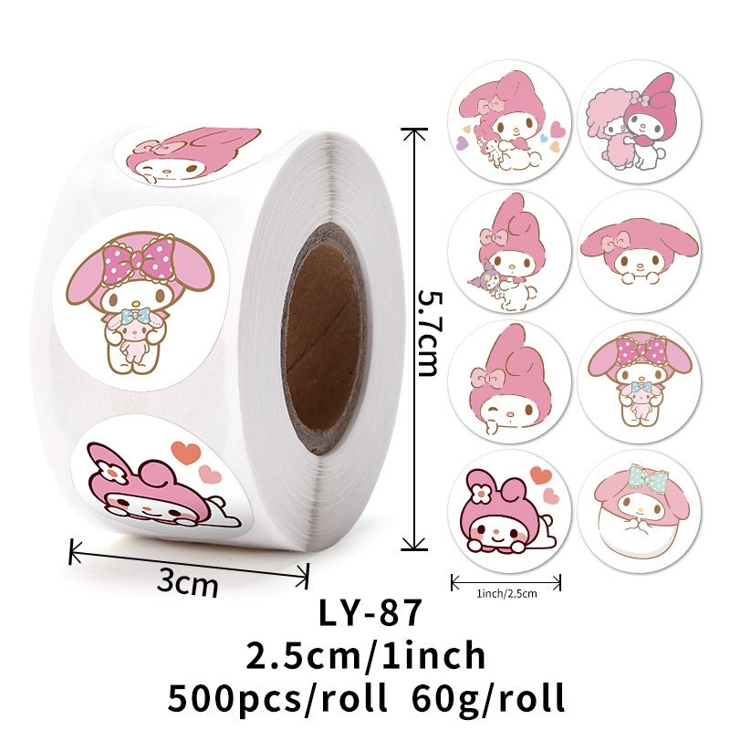 Sanrio 500 Stickers Tape Roll