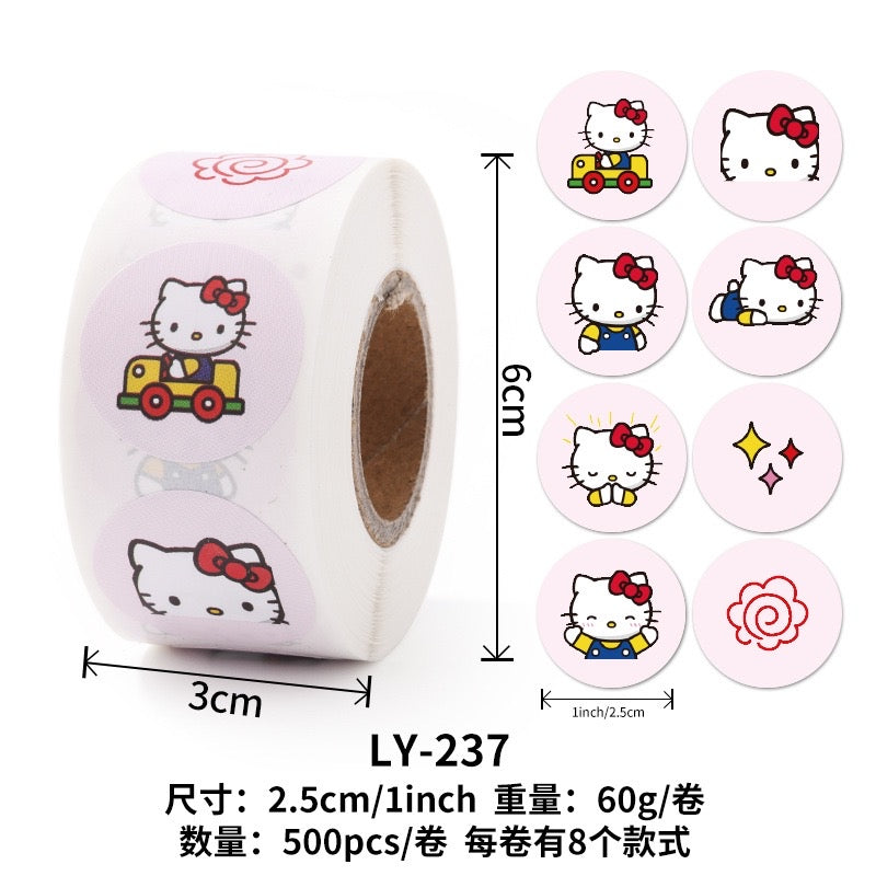 Sanrio 500 Stickers Tape Roll