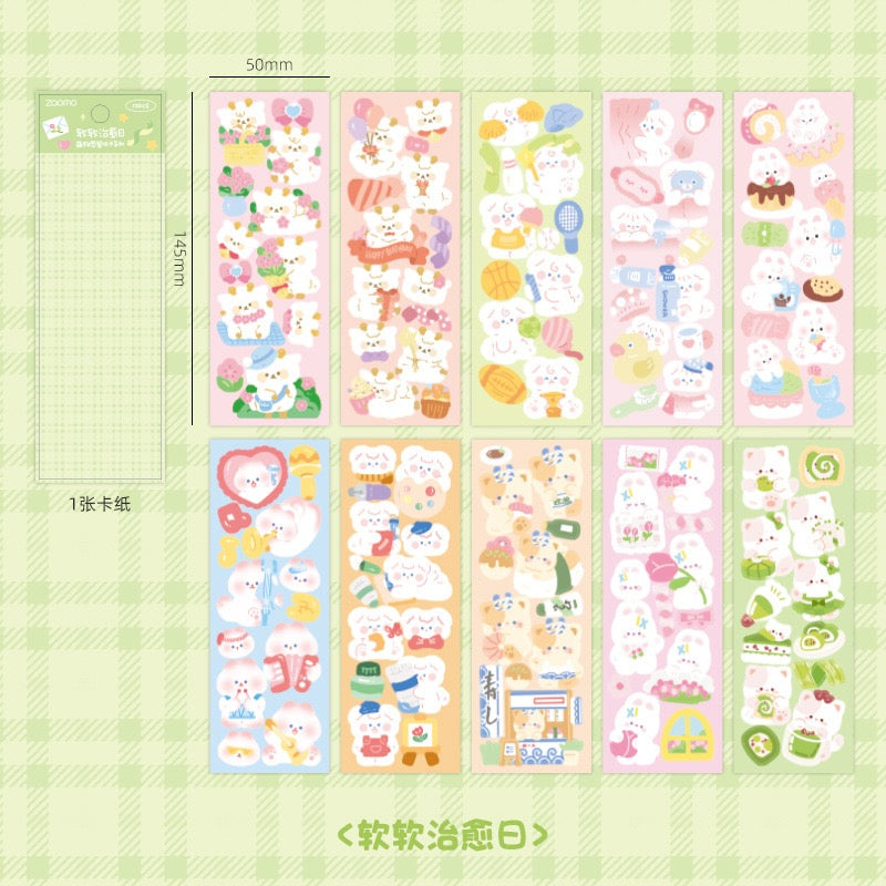 10 Kawaii Holographic Sticker Sheets Set