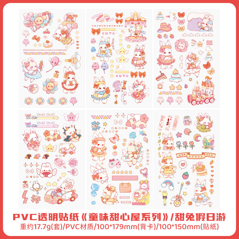 6 Sheets Kawaii Sticker Sheets
