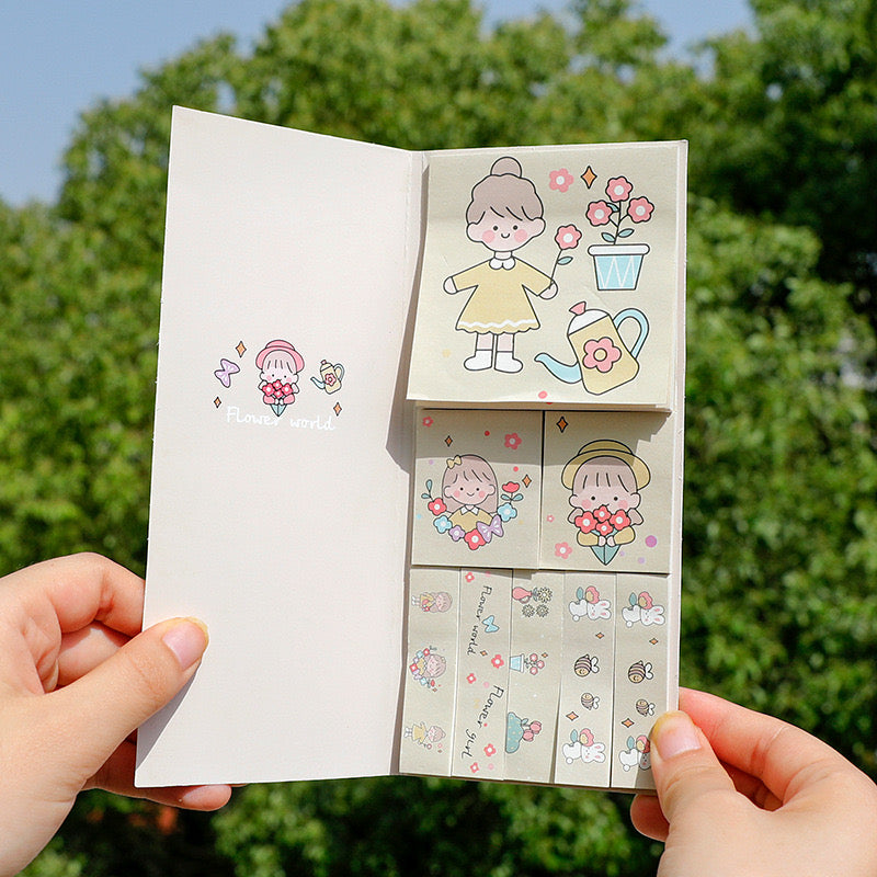 Kawaii Girl Sticky Notes Book