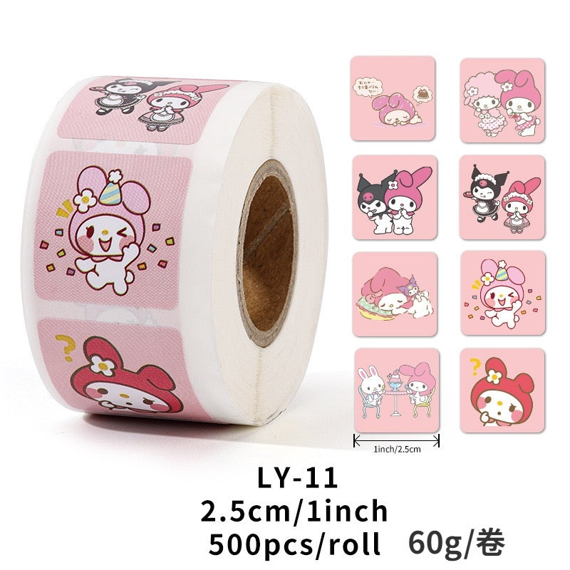 Sanrio 500 Stickers Tape Roll