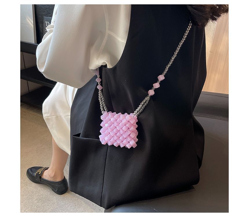 Mini Chain Beaded Crossbody Sling Bag