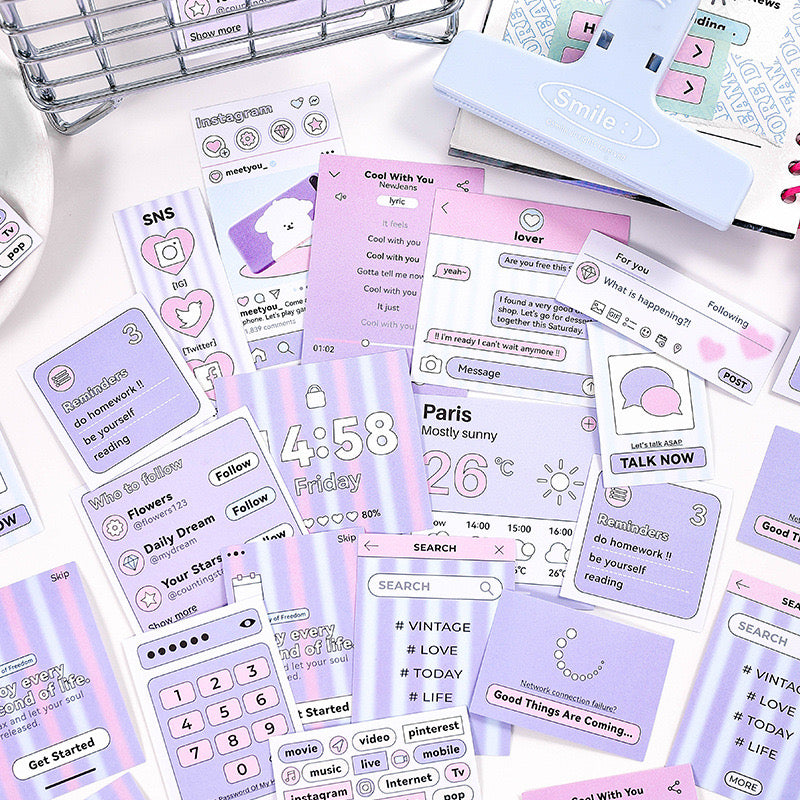 30 Pcs Pastel PET Journaling Stickers Set