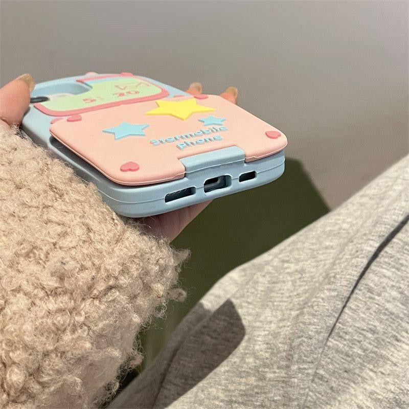 Retro Flip Phone iPhone Case with Charm Tag
