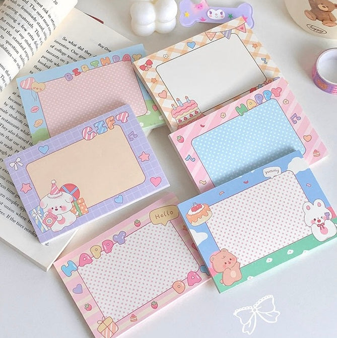 Kawaii Bunny Birthday Fruits Memo Pad
