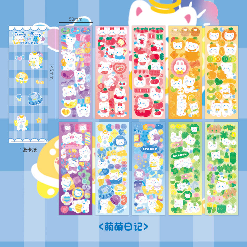 10 Kawaii Holographic Sticker Sheets Set