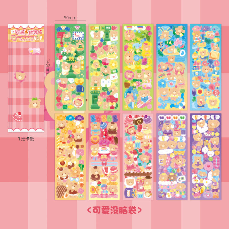 10 Kawaii Holographic Sticker Sheets Set