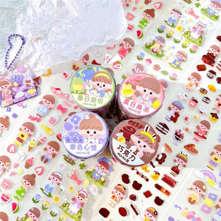 Kawaii Girl PET Stickers Washi Tape Roll