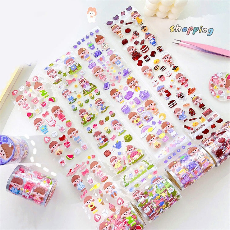 Kawaii Girl PET Stickers Washi Tape Roll