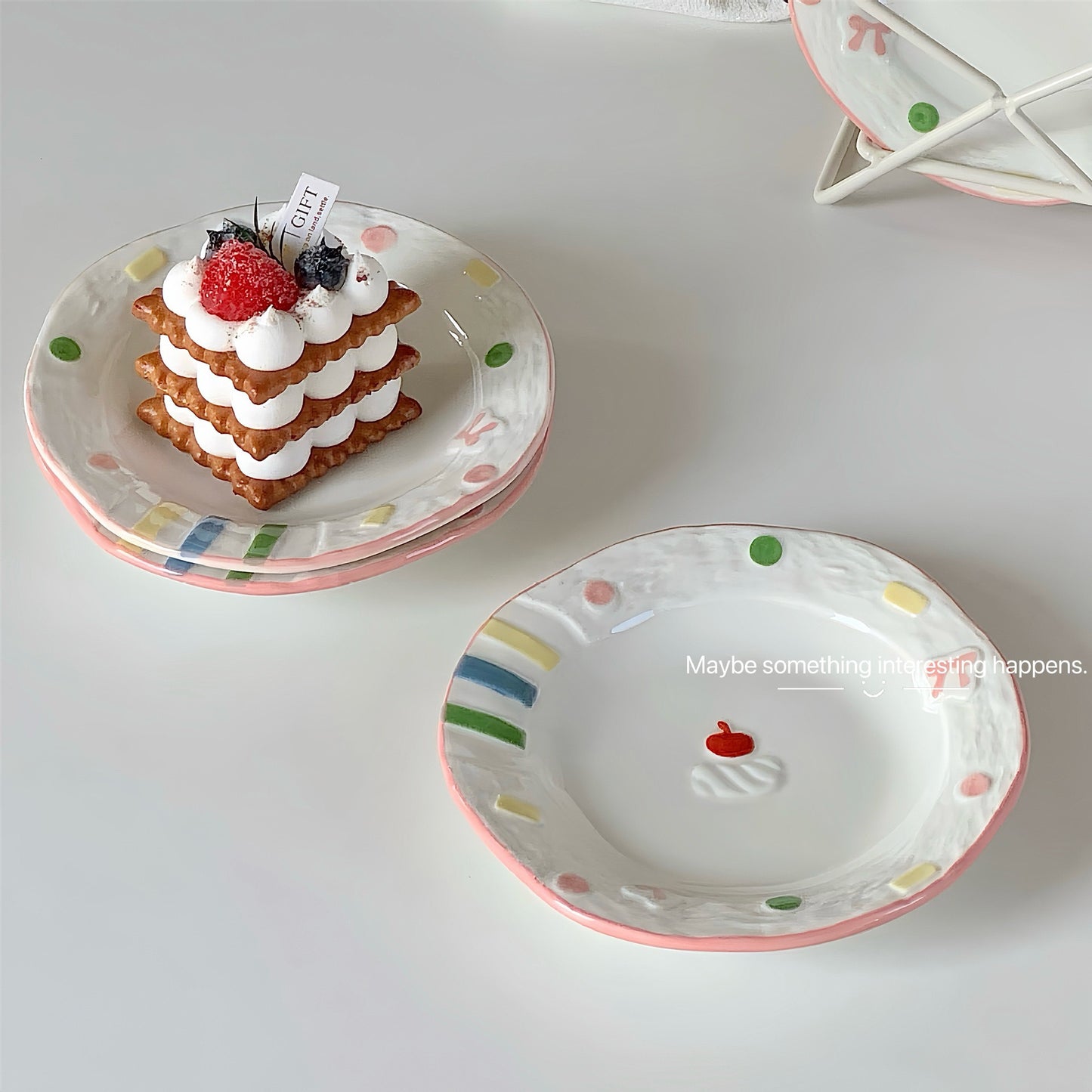 Dessert Happy Plate Bowl Spoon