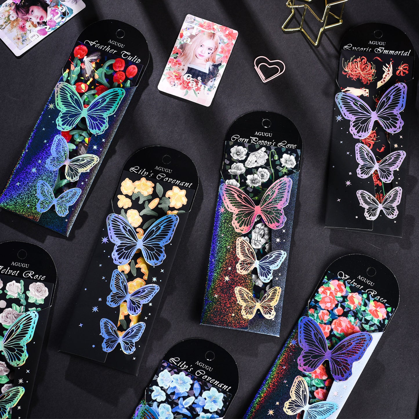Holographic Buttefly Floral 5 Sticker Sheets