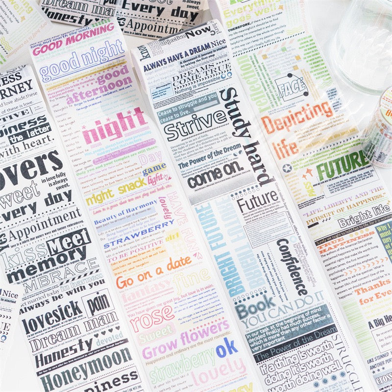 Leisure Time Vintage English Wide Washi Tape
