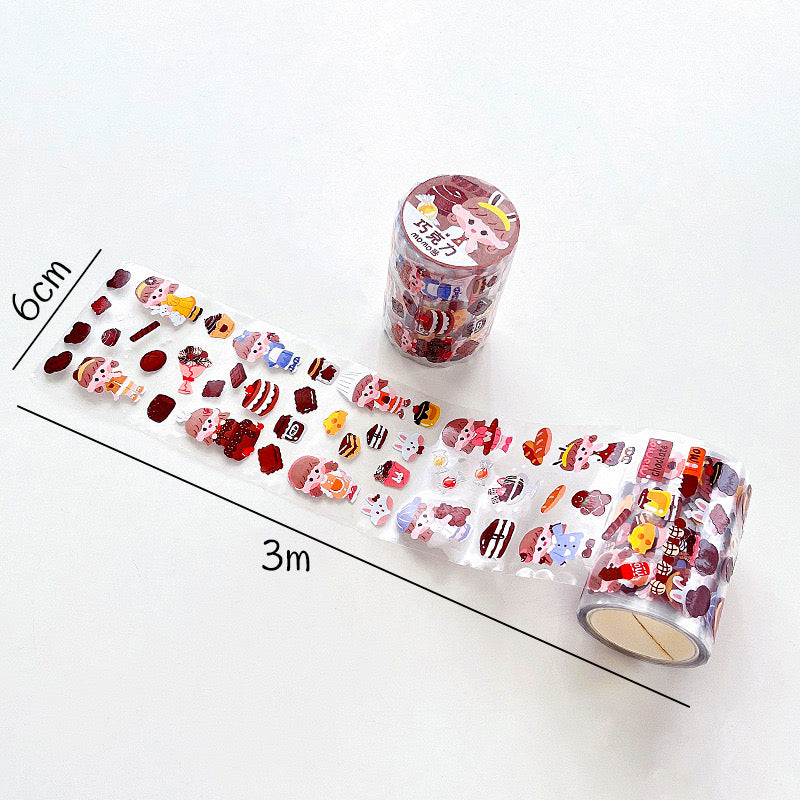 Kawaii Girl PET Stickers Washi Tape Roll