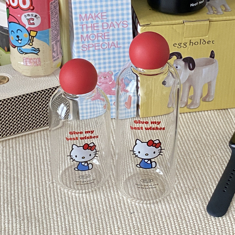 Pre - Order Hello Kitty Glass Bottle