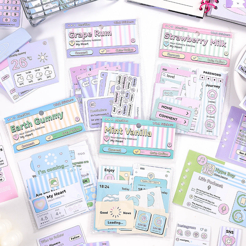 30 Pcs Pastel PET Journaling Stickers Set