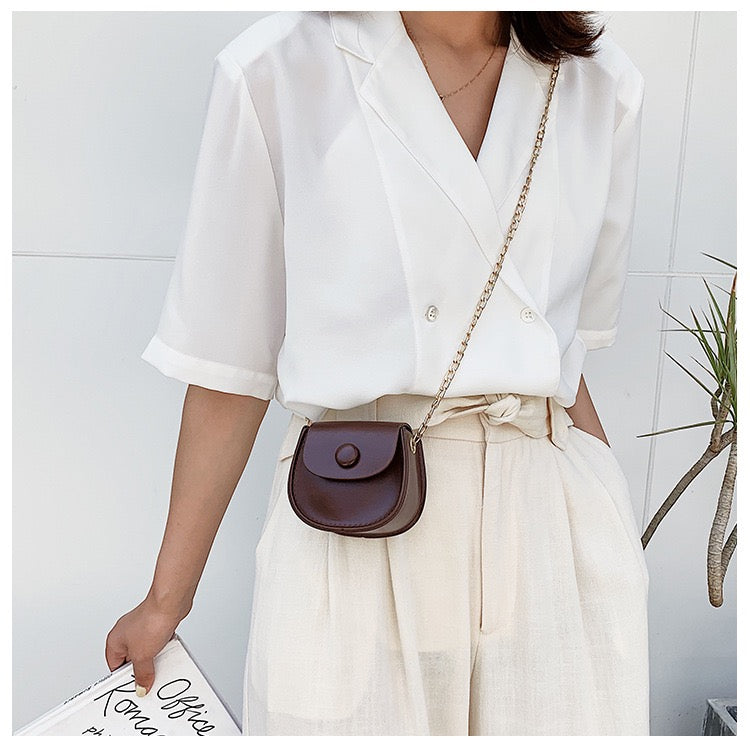Mini Chic Button Flap Shoulder Sling Bag