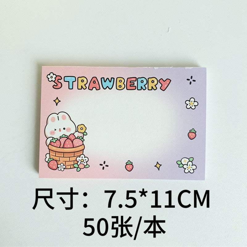 Kawaii Bunny Birthday Fruits Memo Pad