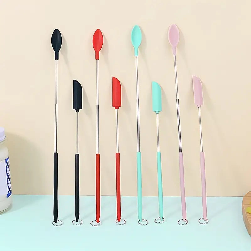 2 pcs Silicone Telescopic Spatula