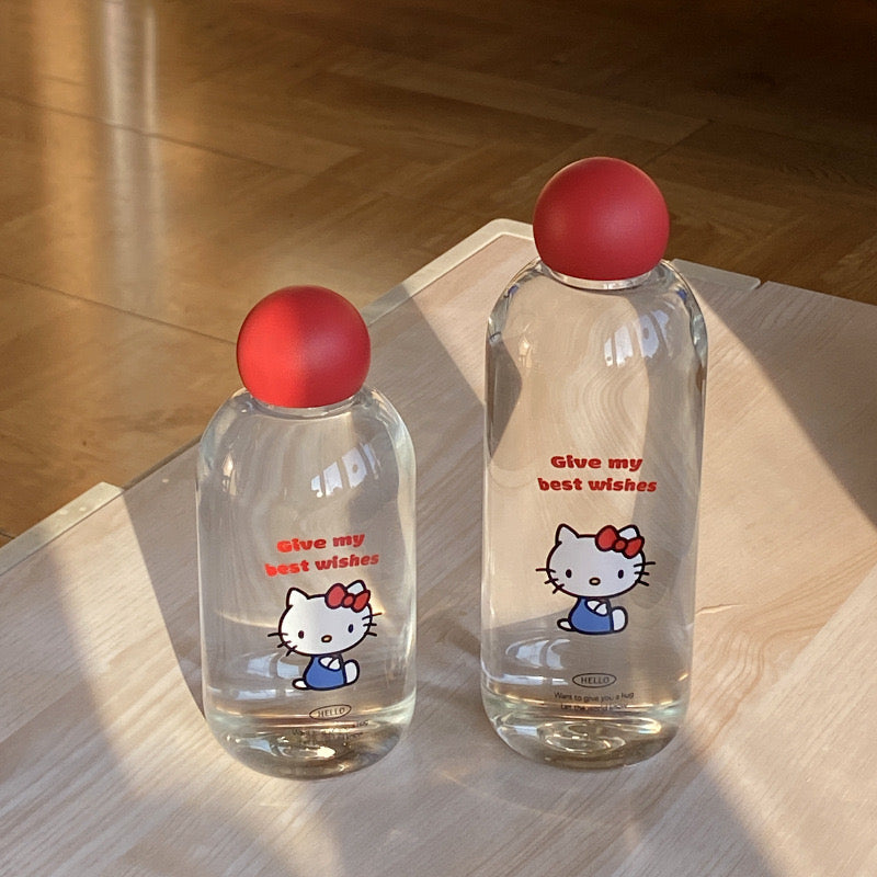 Pre - Order Hello Kitty Glass Bottle