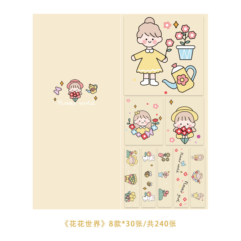 Kawaii Girl Sticky Notes Book