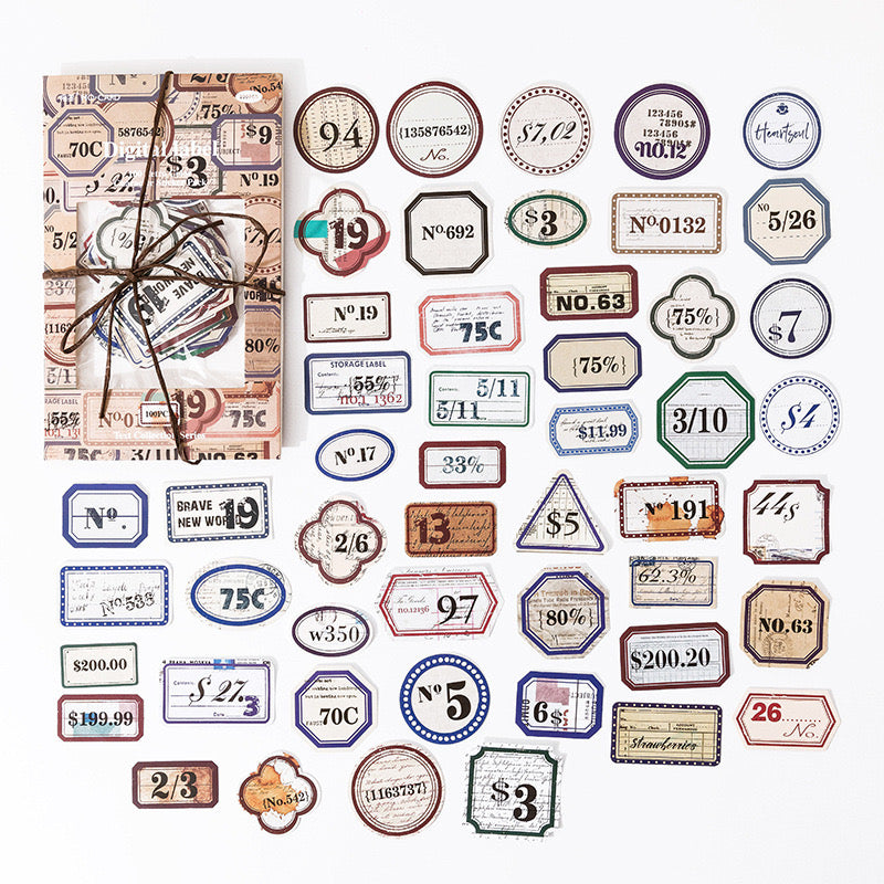 100 Pcs Retro Color Characters Sticker Pack