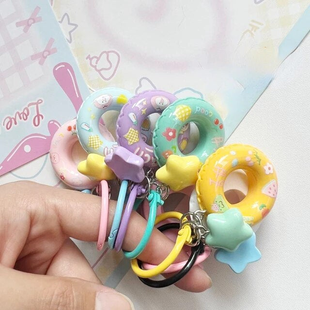 Colorful Star Swimming Ring Keychain / Keycharm