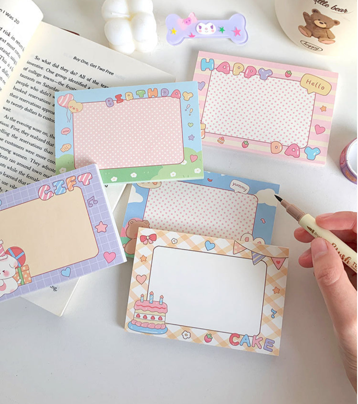Kawaii Bunny Birthday Fruits Memo Pad
