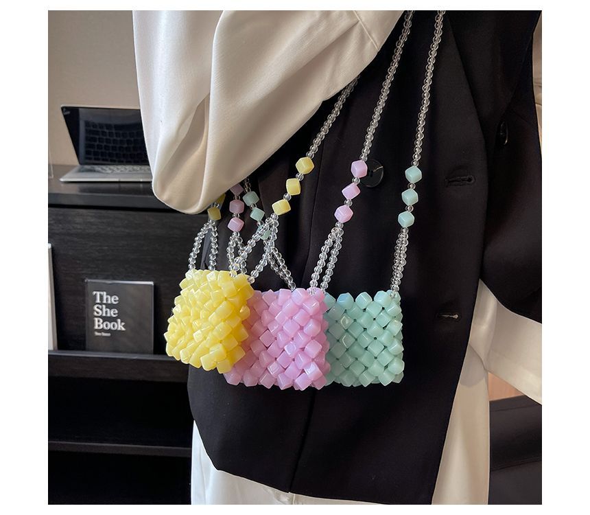 Mini Chain Beaded Crossbody Sling Bag