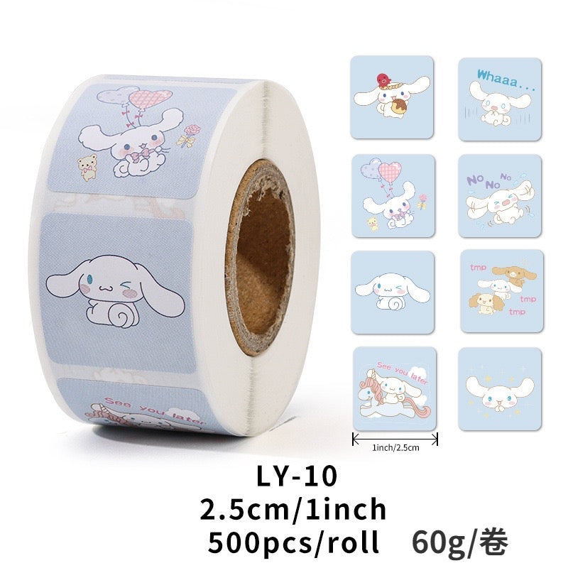 Sanrio 500 Stickers Tape Roll