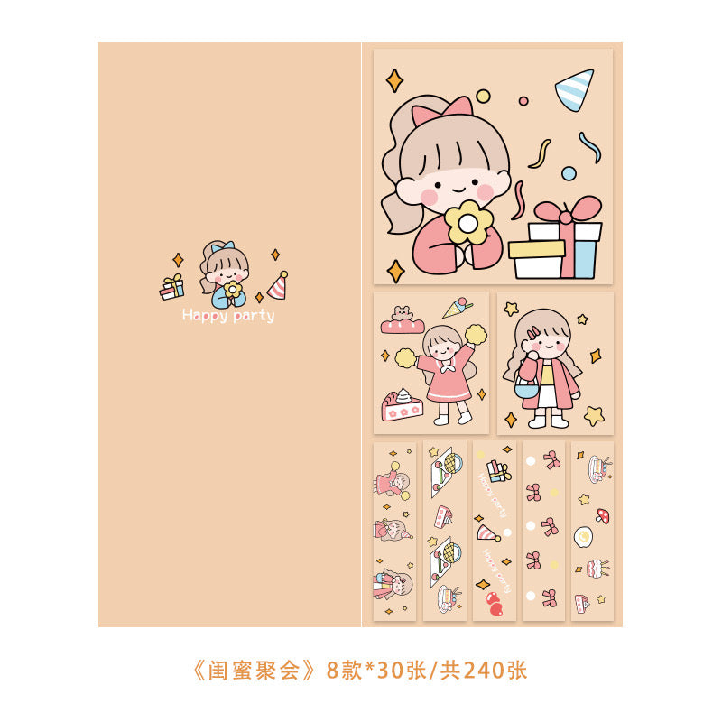 Kawaii Girl Sticky Notes Book