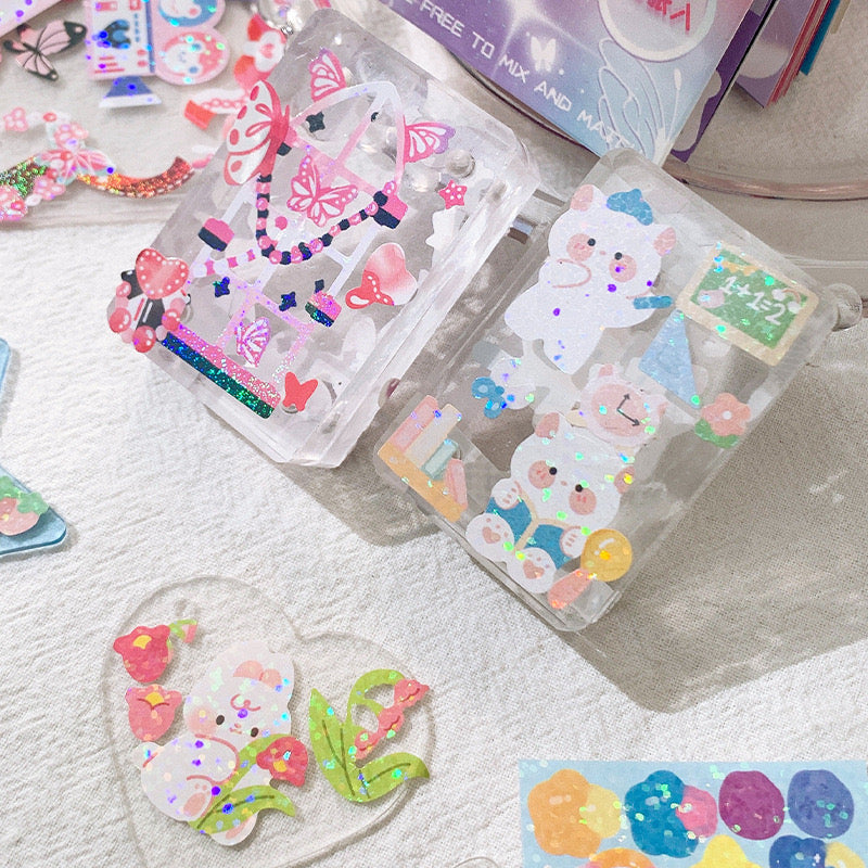 10 Kawaii Holographic Sticker Sheets Set