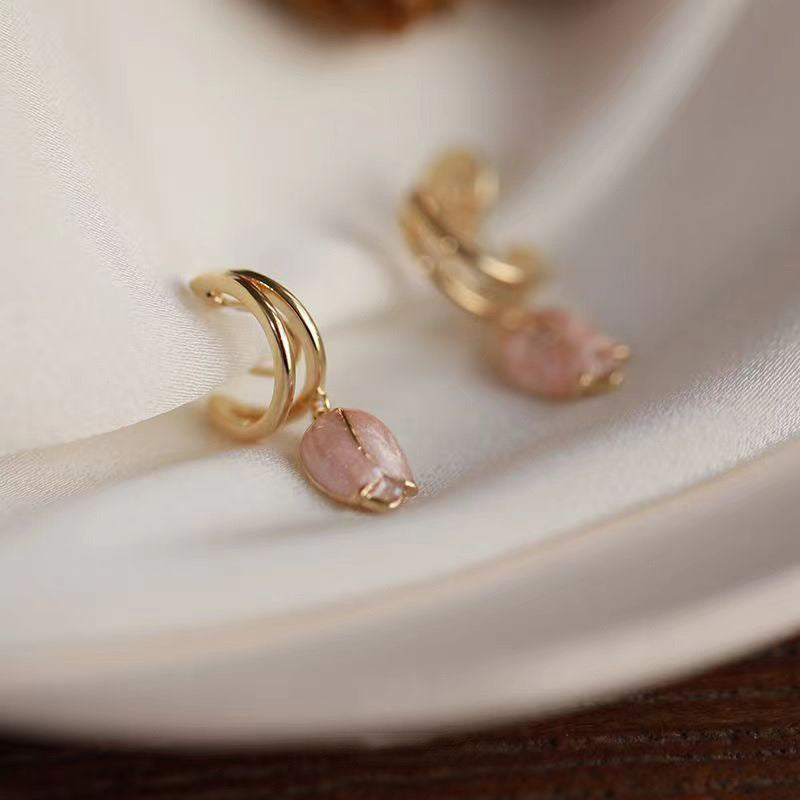 PS16 Korean Peach Tulip Earrings