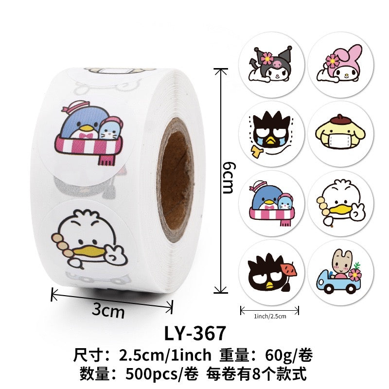 Sanrio 500 Stickers Tape Roll