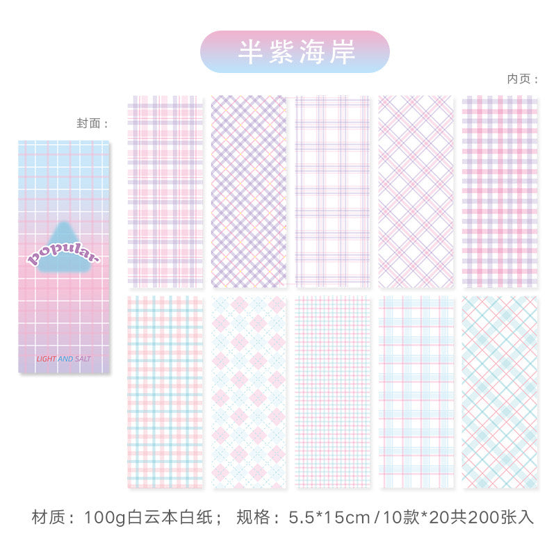 Plaid Party Gingham Long Memo Pads Notepads