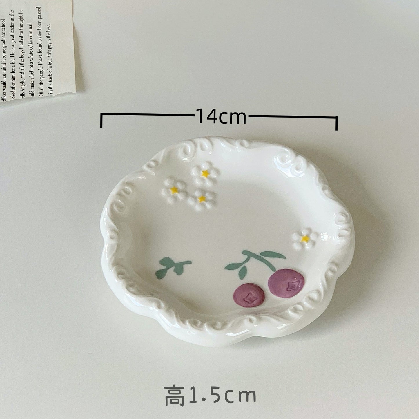 Pre - Order Cherry Themed Crockery Plate Bowl Spoon
