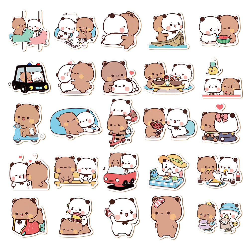 PS10 Set of 50 Dudu & Bubu Cute Couple Sticker Pack