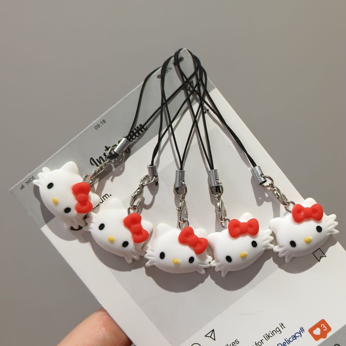 Hello Kitty Phone Charm Tag Keychain