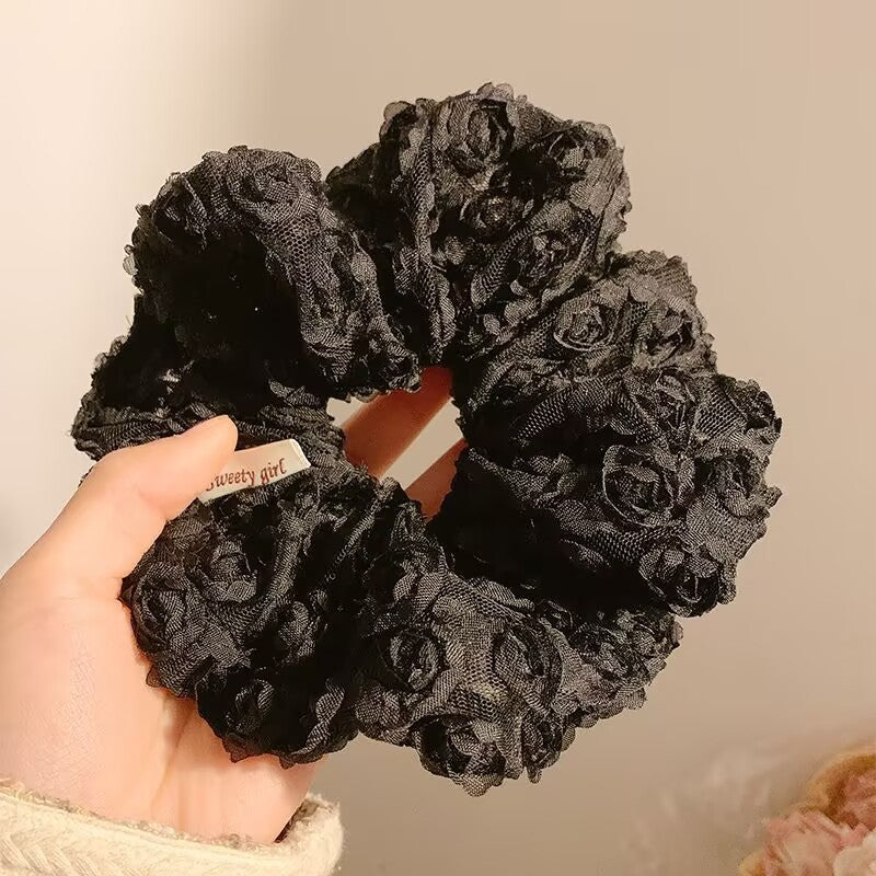 Midnight & Ivory Rosette Cloud XXL Scrunchie