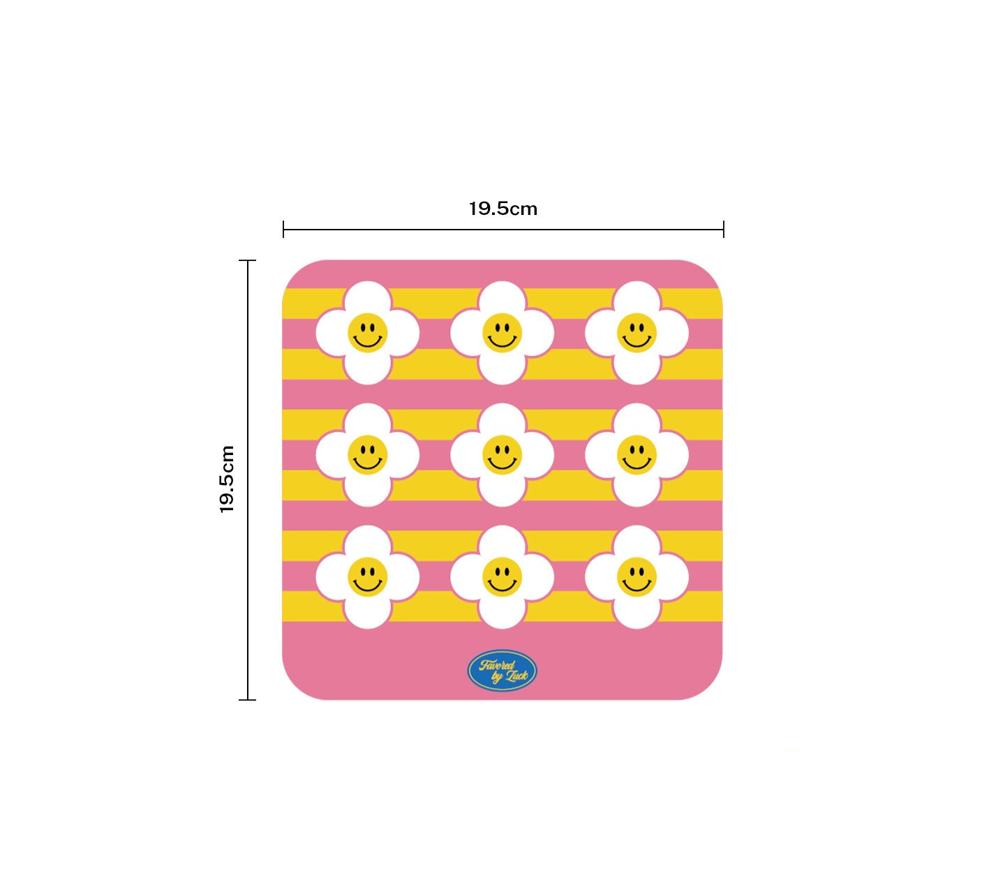 Fancy Bloom Smiley Mousepad / Coaster 🌈✨