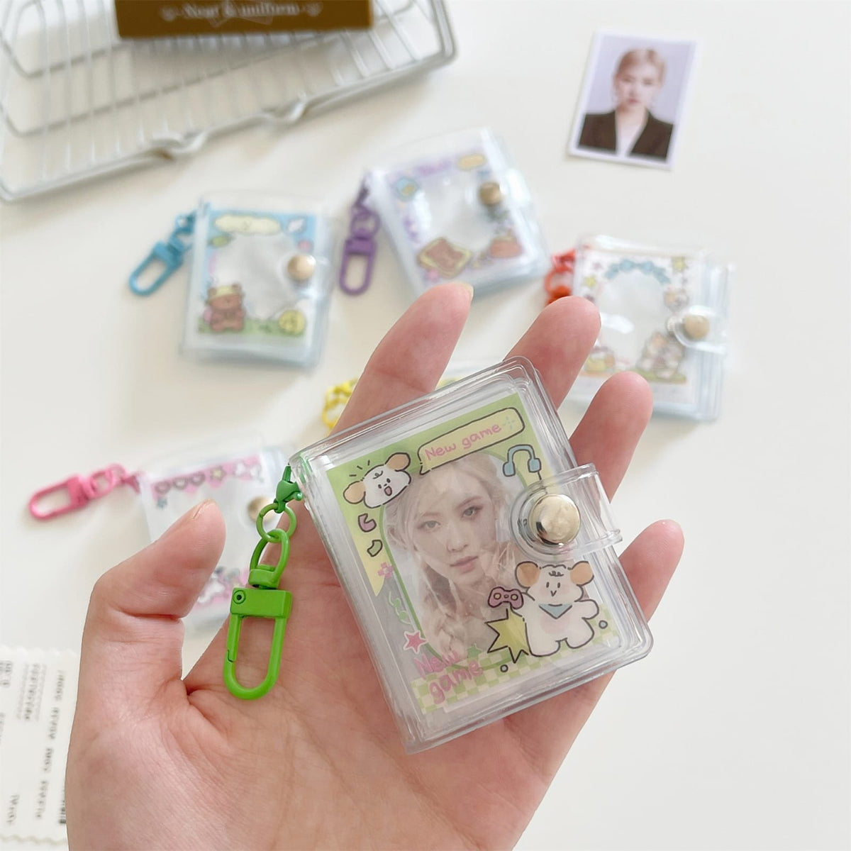 Mini Kawaii Photo Album Keychain β Cute Scrapbook & Photocard Holder