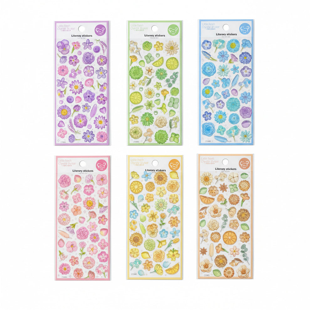 Blooming Crystal Flower Stickers Sheet π·β¨