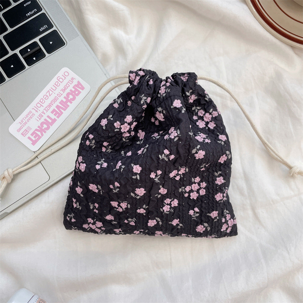 Cute Bear Floral Drawstring Bags
