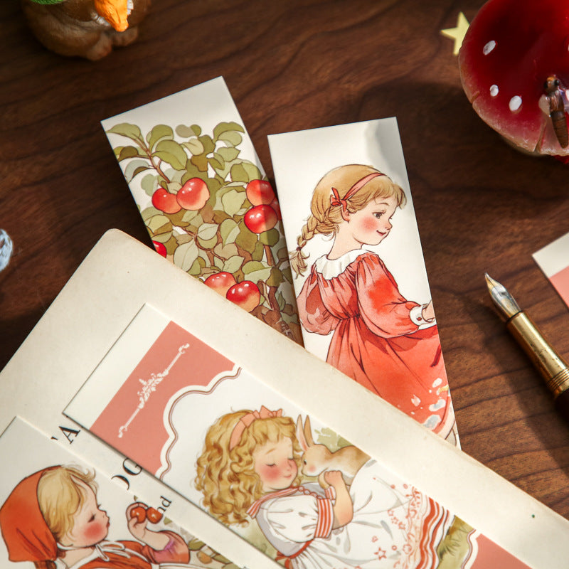 Set of 30 Vintage Garden Girl Fairytale Bookmarks