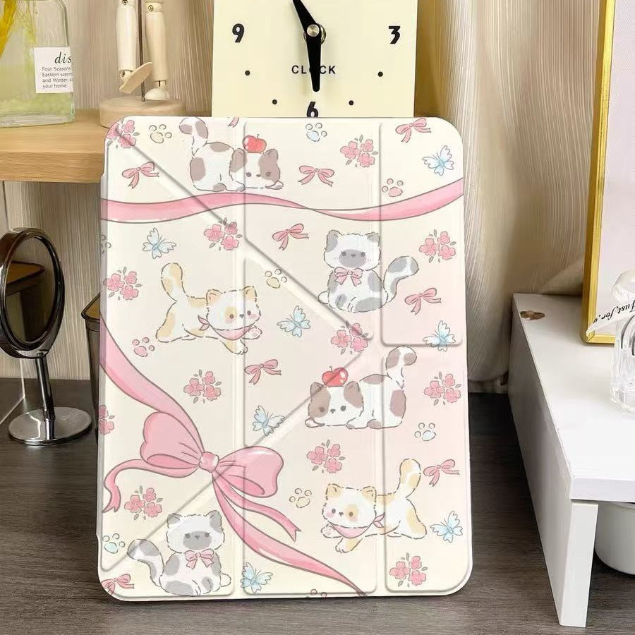 Bow & Whiskers iPad Folio Case 🐱🌸