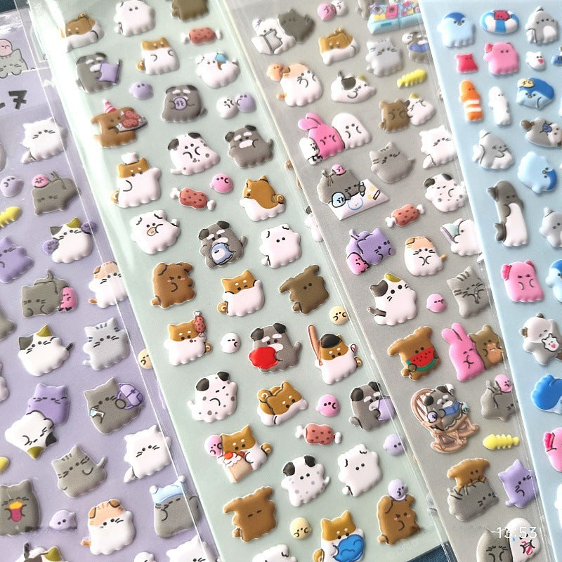 Kawaii Premium Puffy Ghost Gang Sticker Sheets