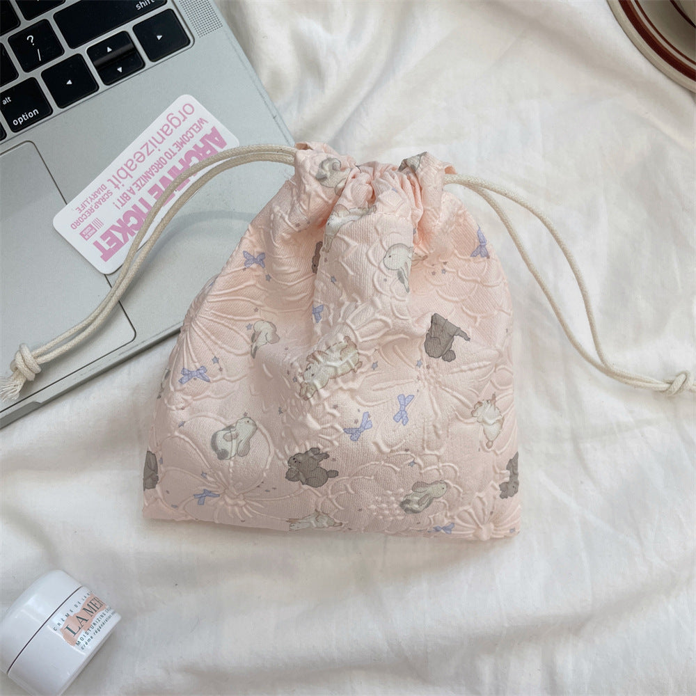 Cute Bear Floral Drawstring Bags