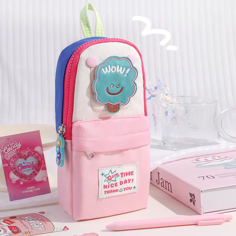 Cute Cloud & Star Pencil Pouch β Kawaii Multi-Pocket Stationery Case Multipurpose Organiser